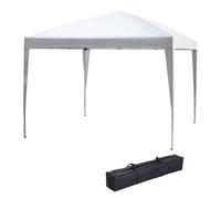 Outsunny 3 X 3M Garden Pop Up Gazebo Height Adjustable Marquee Party Tent Wedding Canopy With Carrying Bag In White White