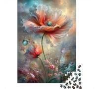 Garden Poppy Flowers Art Print Jigsaw Puzzles Puzzles for Adults Kids. 1000 Piece Whimsical Challenge Toy Educational Games Home Decoration for Educational Games Gifts 52x38cm/1000pcs