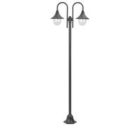 Garden Post Light Lamp E27 220 cm Aluminium 2-Lantern Multi Colours vidaXL