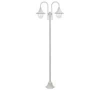 Garden Post Light Lamp E27 220 cm Aluminium 2-Lantern Multi Colours vidaXL
