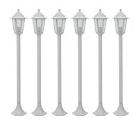 Garden Post Lights 6pcs 110 cm Aluminium & PVC White Outdoor Lanterns IP44 Pack [EEK: A+++]