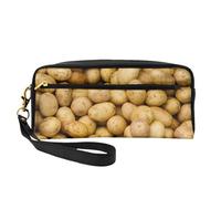 Garden Potatoes Double-Sided Printed Leather Portable Makeup Pouch-Multi-Purpose Cosmetic Bag, Pencil Case and Organizer for Women