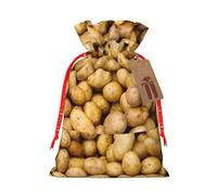 Garden Potatoes Print Christmas Bag Drawstring Sack For Presents Xmas Seasonal Decor Gift Party Supplies