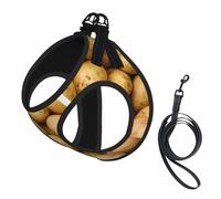 Garden Potatoes Print Harness Leash Set For Cats And Dogs, Reflective Adjustable, Soft Breathable Mesh Vest With Escape-Proof Lead, For Small Pets And Kitten Puppies