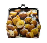 Garden Potatoes Print Women's Microfiber Leather Kiss Lock Coin Purse, Mini Wallet for Cards and Lipstick