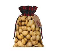 Garden Potatoes Print Xmas Drawstring Gift Bag Wrapping Needs For Christmas Bags Holiday Party Favors
