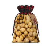 Garden Potatoes Print Xmas Drawstring Gift Bags Reusable Christmas Bags Birthday For Wrapping Needs
