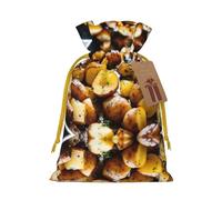 Garden Potatoes Print Xmas Drawstring Wrapping Bags For Xmas Package Storage, Christmas Party Supplies Favors