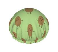 Garden Potatoes Shower Cap For Women Washable Bath Cap Stylish Shower Hat For All Hairstyles Braids Salon