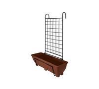 Garden Pride Balcony/fence Holder - Plain Trellis Back Planter Holder - Terracotta