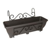 Balcony Fence Scrolled Back Planter Holder - Charcoal