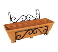 Garden Pride Balcony/fence Holder - Scrolled Back Planter Holder - Terracotta