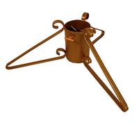 Garden Pride Christmas Tree Stand - 4" Base - Metal - Solid Steel - Plastic Coated (Gold)