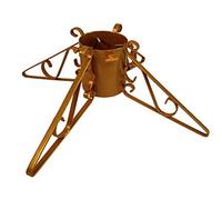 Garden Pride Christmas Tree Stand - 4" or 5" Base - Metal - Solid Steel - Plastic Coated (5" Diameter, Gold)