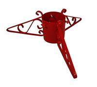 Garden Pride Christmas Tree Stand - 6" Base - Metal - Solid Steel - Plastic Coated (Red)