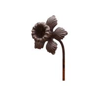 Daffodil Metal Flower Garden Stakes - Rust