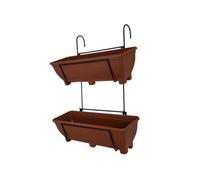 Double BalconyFence Holder - Decorative Planter Holder - Terracotta