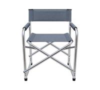 Garden Pride Folding Director Chair With Grey Canvas Fabric With Silver Frame