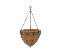 Garden Pride Hanging Basket - Cone Shaped - Leaf Design - Complete with Coco Liner (14" Diameter)