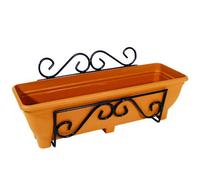 Garden Pride Wall Mounted Planter Trough Holder Scrolled - Terracota
