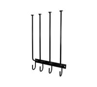 Garden Pride Wellington Boot Rack & Coat Hooks - Wall Mounted - Black - Metal - Indoor and outdoor - Holds two pairs of Wellies with four hooks - The Ideal Welly Storage Solution - Screw to the wall
