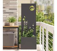 Garden Privacy Screen Canvas Black 50 x 150 cm Matt with Decorative Cold Rolled Steel Inlay for Patio and Garden Weatherproof Easy Assembly