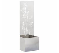 Garden Privacy Screen Canvas Floral Silver 50 x 150 cm Stainless Steel Matt 1 Piece Weatherproof for Patio and Garden Decorative Wall Art with Filigree Inlay for Privacy and
