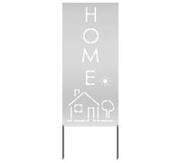 Garden Privacy Screen Canvas, Silver, 50 x 140 cm, Galvanised Steel Modern Outdoor Privacy Screen with Decorative Inlaid for Patio and Garden Privacy and Durable Matte Finish