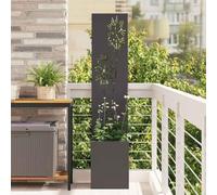 Garden Privacy Screen Floral Black Cold-Rolled Steel 32 x 150 cm with Decorative Inlay for Patio and Garden as a Stylish Wall Decoration and Privacy Solution