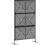 OUTSUNNY Decorative Outdoor Divider Privacy Panel with Stand, Rhombus Black Outsunny Black