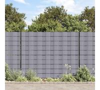 Garden Privacy Screen Strips PVC 35 x 0.19 m Matte Light Grey UV Resistant Weatherproof for Metal Fences Simple Privacy Screen Pack of 4