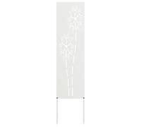 Garden Privacy Screen White 32 x 140 cm Cold-rolled steel