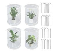 Garden Protection Net for Outdoor Plants, Quick Opening Garden Net Cover, 4 Pieces Fly Repellent Propagation Tent with 16 Pegs for Raised Beds, Balcony, Patio, Strawberry Beds