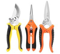 Garden Pruning Scissors (3pcs), Professional Bypass Pruner Shears Garden Cutter Clippers, Stainless Gardening Trimming Scissors Hand Tools Scissors Kit, for Easy Pruning Garden Tree Pot Plant Flowers