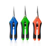 Garden Pruning Scissors - TRACOMPAN 3pcs Professional Pruning Shears with Stainless Steel Blades, Garden Secateurs for Bonsai, Flowers, Grass Edges, Tree & Pot Plant (Green, Orange, Blue)