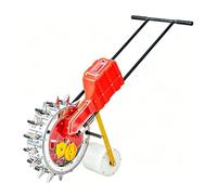 Garden Push Seeder Planter, Adjustable Depth, Durable Stainless Steel, Foldable Corn Planter for Various Crops, Wear-Resistant Design, Efficient Planting Tool