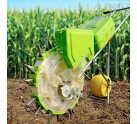 Garden Push Seeder, Seed Sower and Fertilizer Applicator with Wheel, Stainless Steel Nozzle & Enlarged Seed Box, Garden Seeder Row Planter for Soy Corn Cotton(7 nozzles)