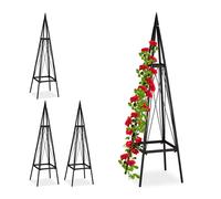 Garden Pyramid Obelisk Climbing Plant Support Rose Cage Vegetables Metal 132 cm
