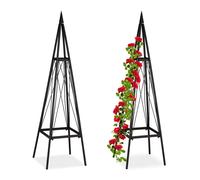 Garden Pyramid Obelisk Climbing Plant Support Rose Cage Vegetables Metal 132 cm