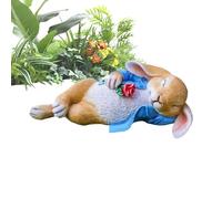 Garden Rabbit Statue Lying Hare Sculpture in Resin with