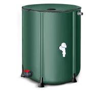 Garden Rain Barrels 50L to 1000L Collapsible, Portable Rainwater Collection System with Tap and Zipper Lid, Water Storage Tanks for Garden Irrigation, Outdoor and Emergency Use(100L)