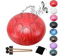 Garden Rain Drum 6 Inches - 8 Notes of Bliss - Aesthetically enjoy nature's rhythmic tunes.(Red)