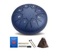Garden Rain Drum For Outside, 6 Inch 8 Notes Steel Tongue Drum | Waterproof Meditation Rain Chime, Hand Drums Musical Instrument, For Music Education, Yoga, Meditation(Blue)
