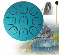 Garden Rain Drum, Rain Drum for Outside Garden with The Fingerstalls, 9 Tone Steel Tongue Drum, Percussion Instrument for Musical Education Concert Mind Healing Yoga Meditation (Navy)