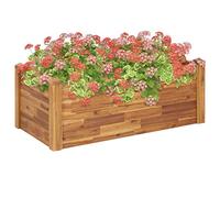 Garden Raised Bed 110 x 60 x 44 cm, Solid Oiled Acacia Wood, Stackable, for Plants, Vegetables, Herbs and Flowers, Ideal for Garden, Balcony, Patio