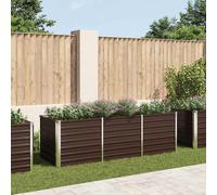 Raised Garden Bed Outdoor Planter Flower Box Brown Galvanised Steel vidaXL
