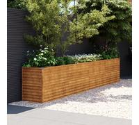Garden Raised Bed 385x50x69 cm Rusty Corten Steel Heavy-Duty Planter Deep Large
