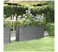 Garden Raised Bed Anthracite 152x40x68 cm Galvanised Steel Outdoor Planter Oval