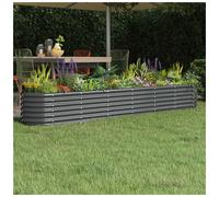 vidaXL Garden Raised Bed Galvanised Steel 260x40x36 cm Anthracite
