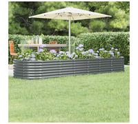 (anthracite, 296 x 80 x 36 cm) vidaXL Garden Planter Patio Flower Pot Raised Garden Bed Powder-coated Steel